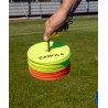 Cawila floor marker set of 24 incl. holder | Marker disks, 12 x yellow and 12 x orange